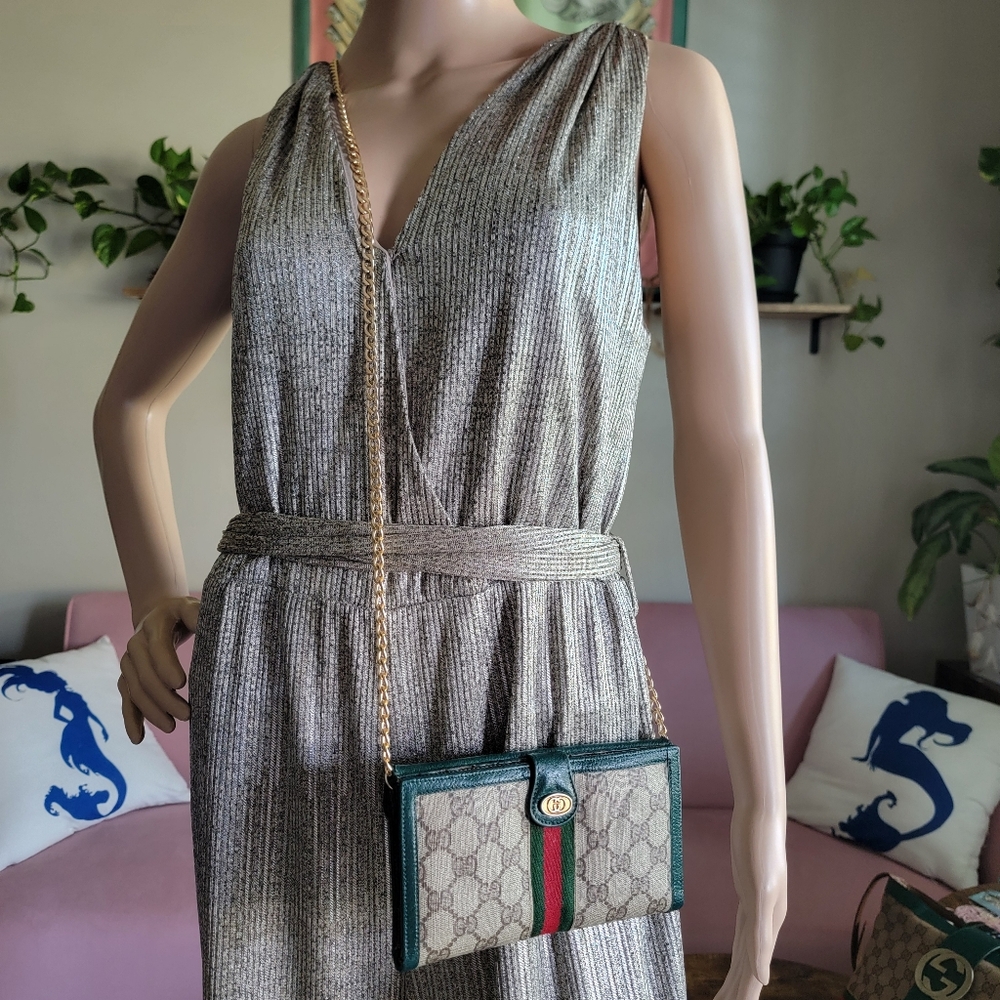 SALE🎉 Limited Collection Authentic Web Stripe Gucci Long Wallet - Picture 3 of 16